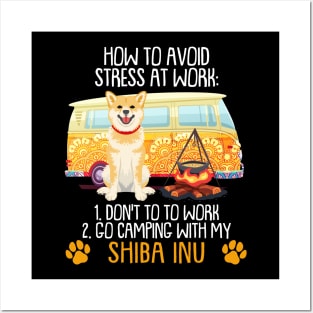 Camping With Shiba Inu To Avoid Stress Posters and Art